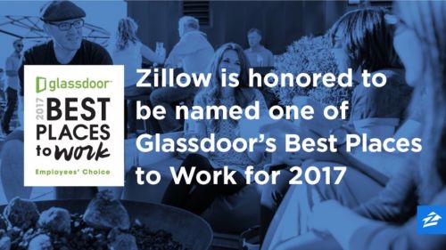 Zillow入围Glassdoor明年最适合工作公司（图片来源：Zillow官方推特）