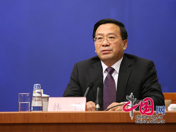 中央农村工作领导小组办公室副主任韩俊回答记者提问。
中国网 董宁 摄